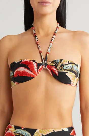 FARM Rio Coconut Night Bikini Top | Nordstrom Floral Bikini Red Bikini Red Swimsuit Red Bathing Suit | Nordstrom