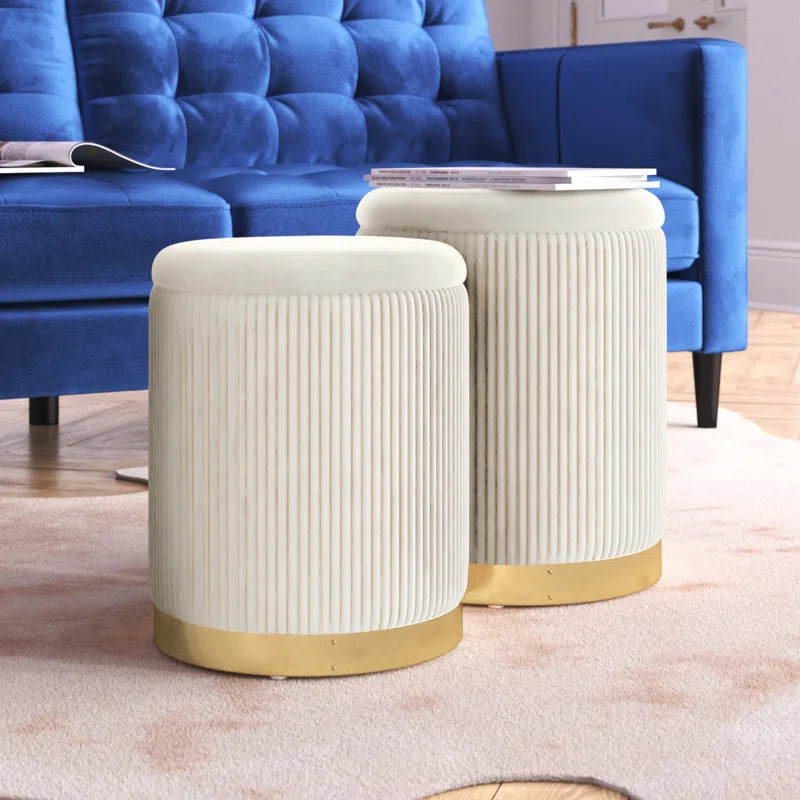 Callum Velvet Ottoman | Wayfair North America