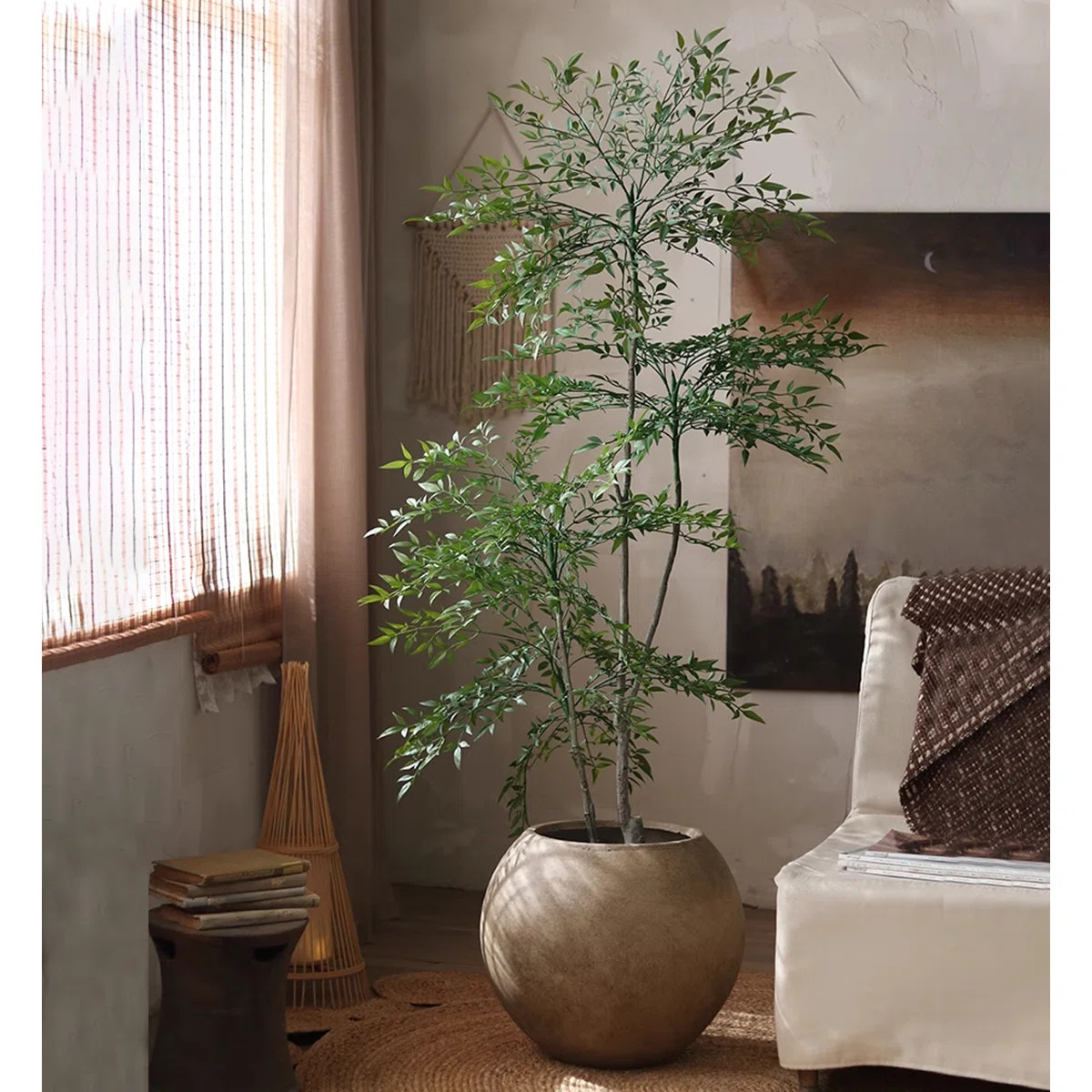 Minimalist Lifelike Artificial Green Tree in Round Pot | Wayfair North America