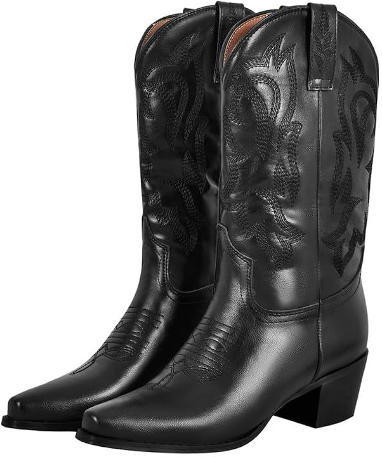 Cowboy Boots for Women Wide Calf High Distressed Western Cowgirl Boots | Amazon (US)