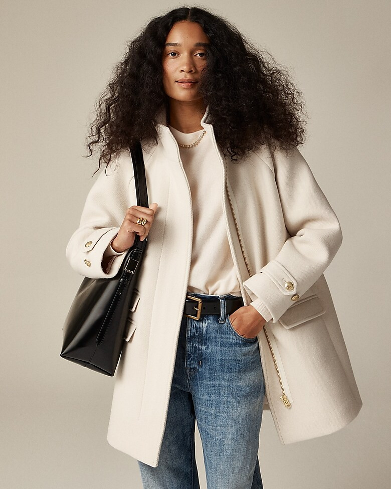 Toscana coat in Italian stadium-cloth wool blend | J. Crew US