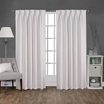 Exclusive Home Curtains Sateen Twill Woven Blackout Pinch Pleat Curtain Panel Pair, 108" Length, ... | Amazon (US)