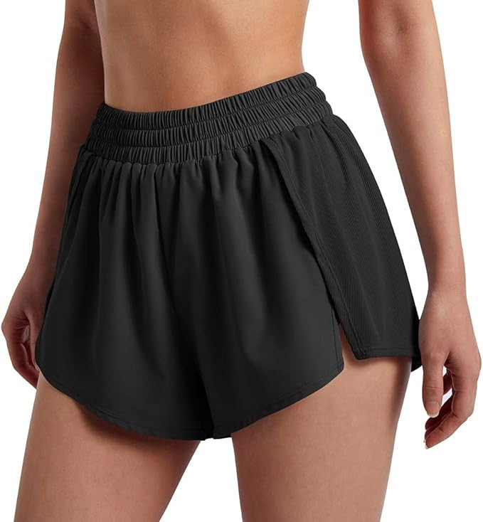 SUUKSESS Women 2 in 1 Flowy Running Shorts Quick Dry High Waisted Athletic Short | Amazon (US)
