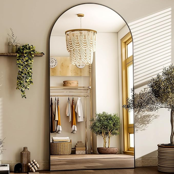 HARRITPURE 80"x40"Full Length Mirror - Arch Floor Mirrors with Aluminum Alloy Frame Free-Standing... | Amazon (US)