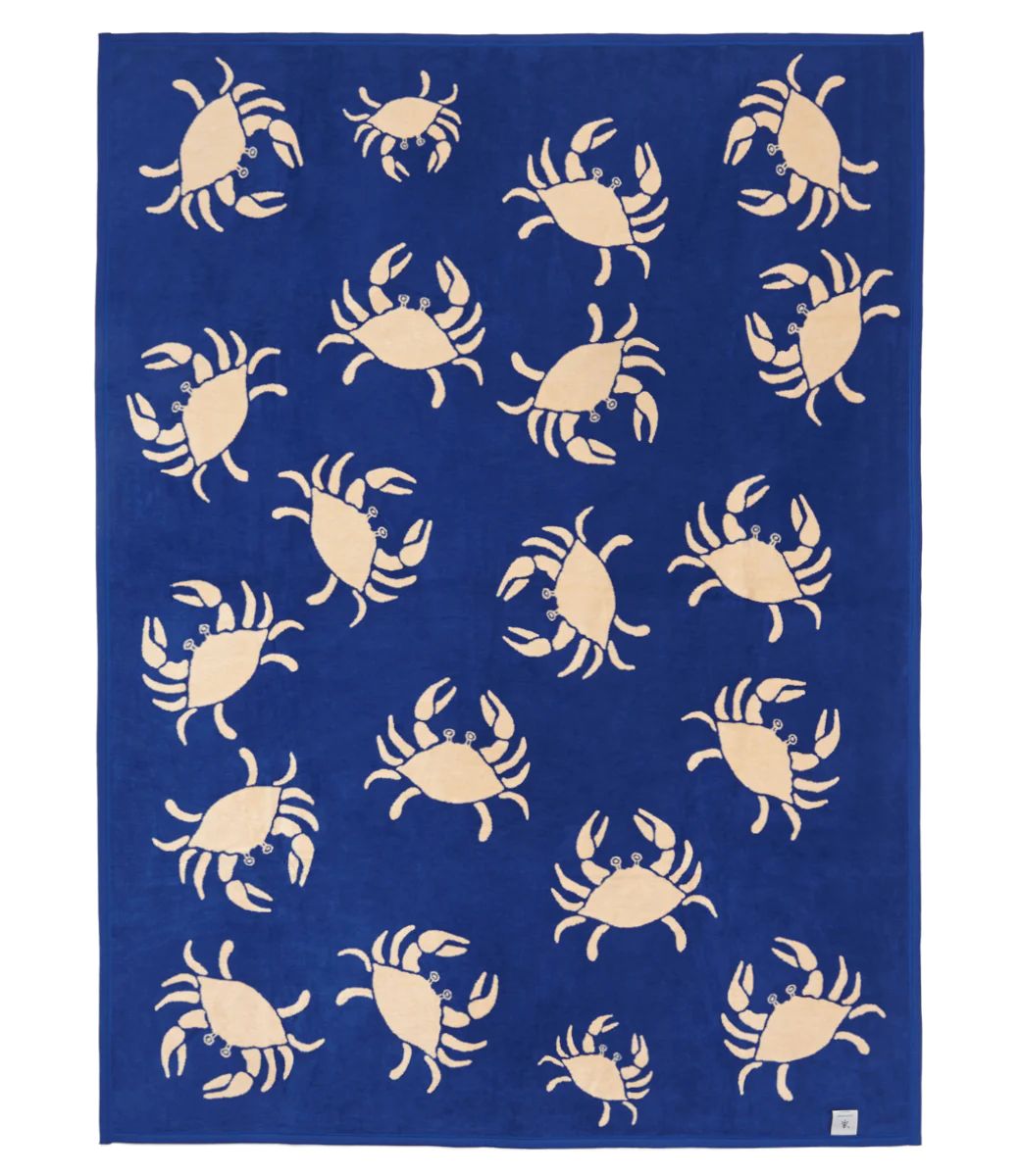 Gone Crabbin Navy Blanket | ChappyWrap