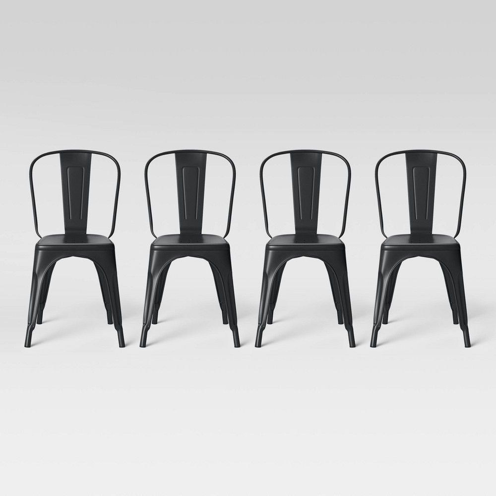 Set of 4 Carlisle High Back Dining Chair Black - Threshold | Target