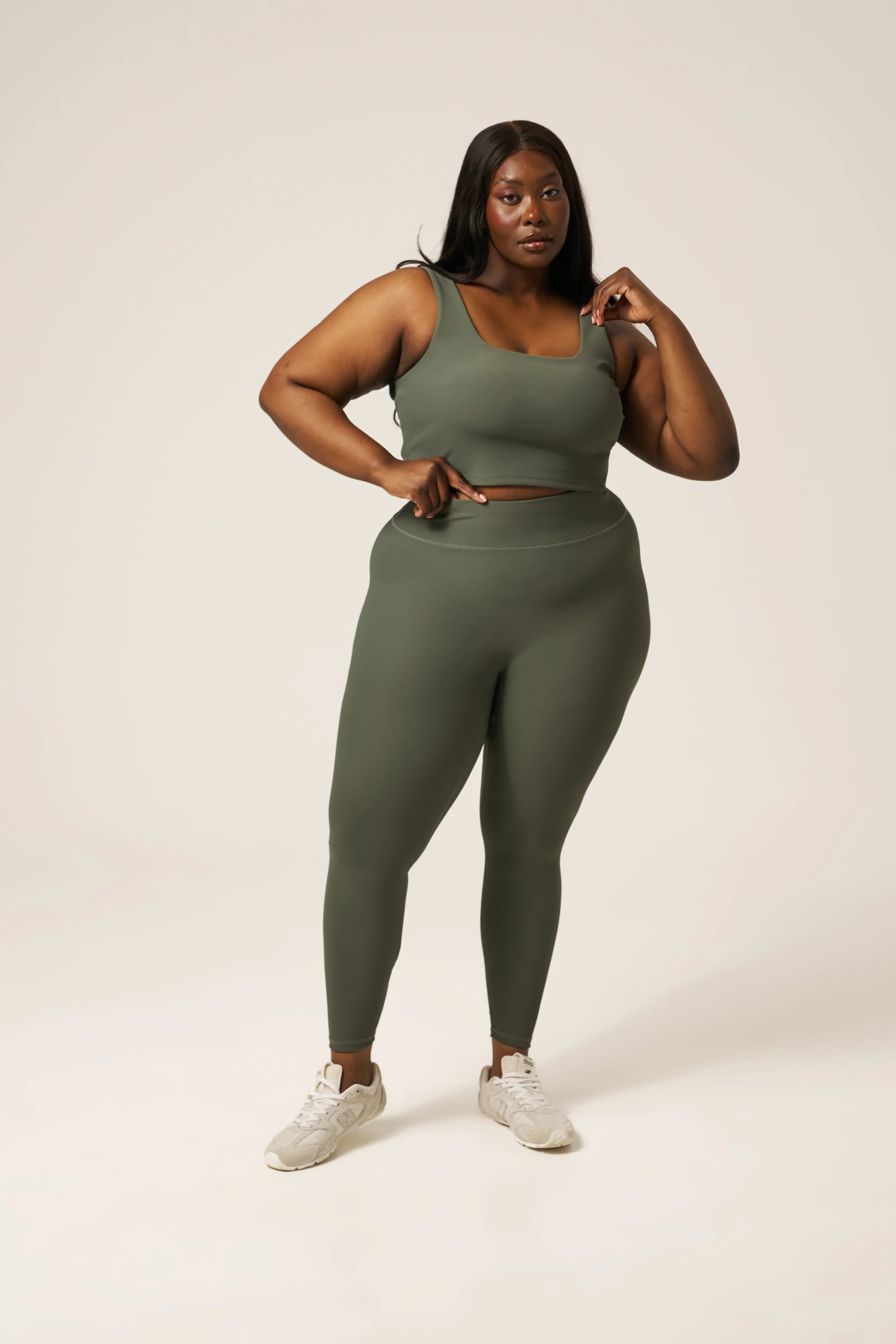 The Sculpt Built In Sports Bra - Dusty Khaki | Reasn