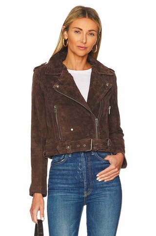 BLANKNYC Faux Suede Moto Jacket in Chocolate Souffl? from Revolve.com | Revolve Clothing (Global)