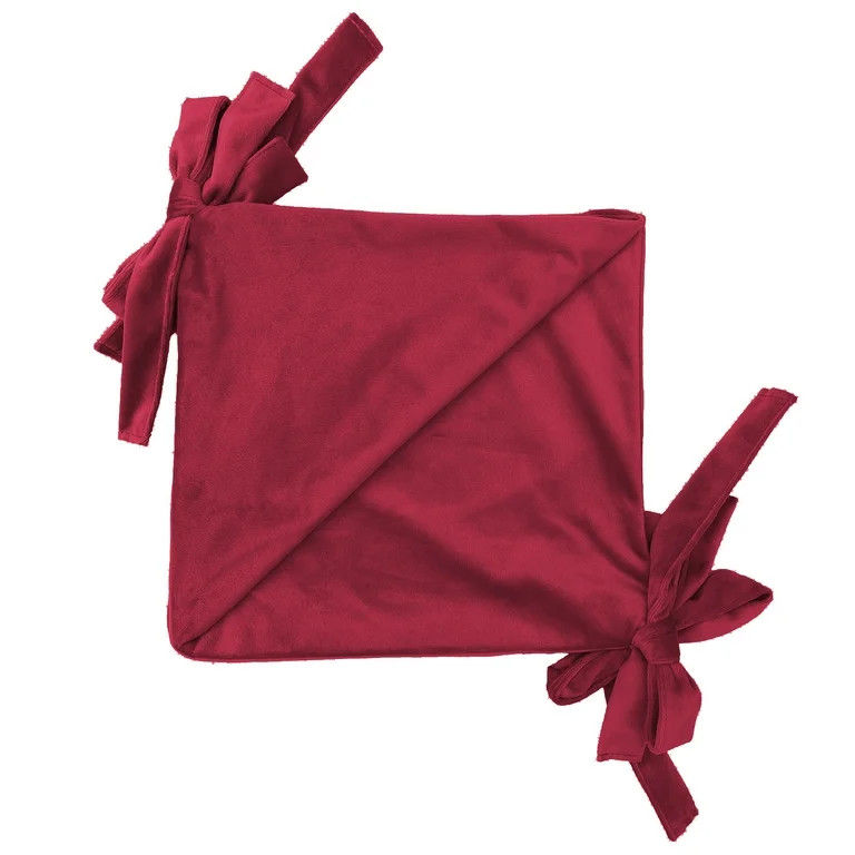 My Texas House 20" x 20" Red Velvet Bow Decorative Pillow Cover | Walmart (US)
