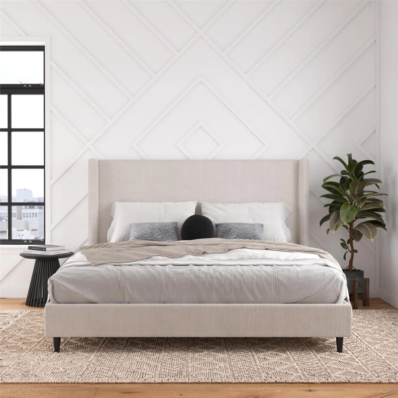Birzer King Upholstered Wingback Bed | Wayfair North America