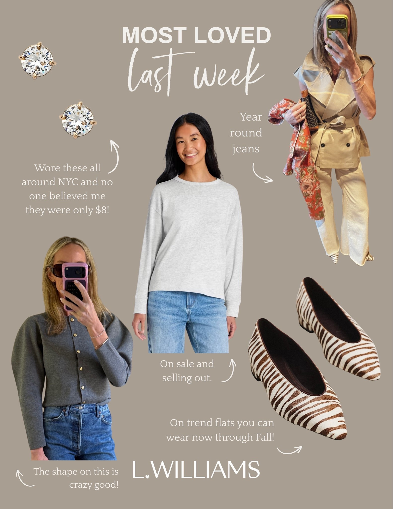 Most loved last week! Size 26 in the jeans, small in tops!