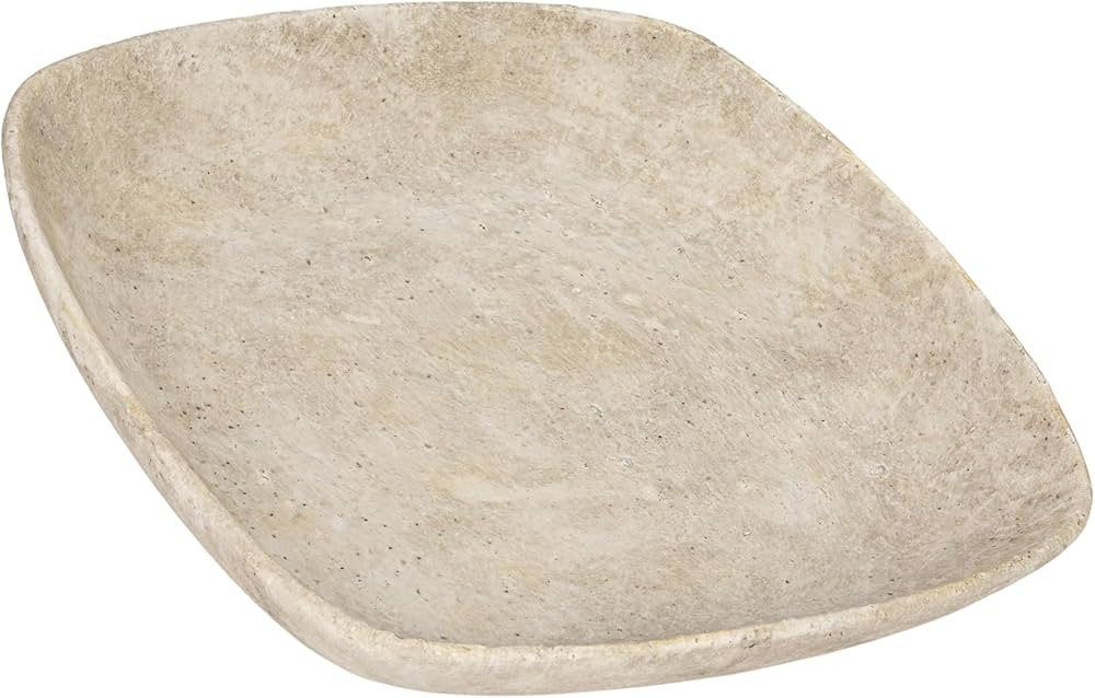 Creative Co-Op Stoneware Tray, Cream Color | Amazon (US)