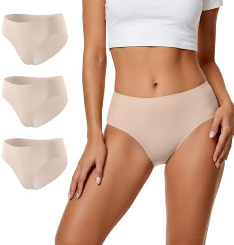LUCKMEEY Cotton Camel Toe Underwear for Women Invisible No Show Panty Liners Comfortable Workout ... | Amazon (US)