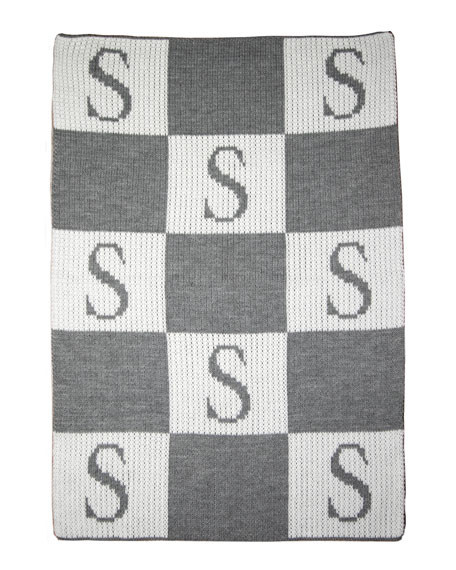Butterscotch Blankees Initial & Colorblock Stroller Blanket, Personalized | Neiman Marcus
