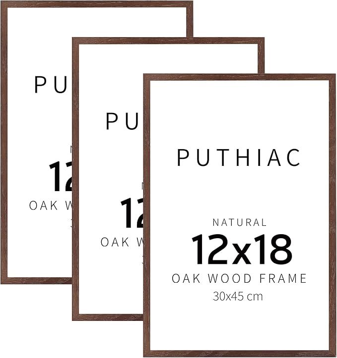 puthiac 12x18 Walnut Oak Wood Picture Frame - Minimalist 12x18 Poster Frame, 12"x18" Picture Fram... | Amazon (US)