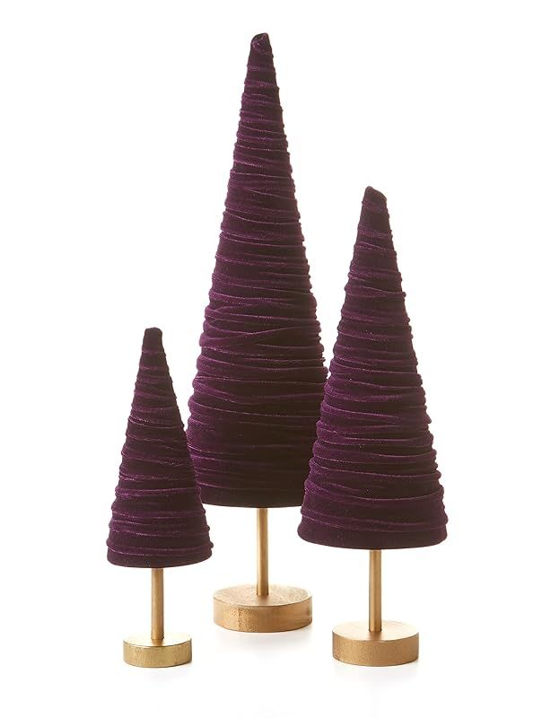 Plum Pedestal Velvet Trees Set of 3, Modern Decor, Holiday Entryway, Rustic Winter Home, Farmhous... | Amazon (US)