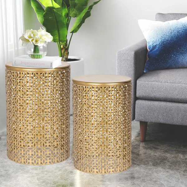 Arvil Iron Frame End Table Set | Wayfair North America