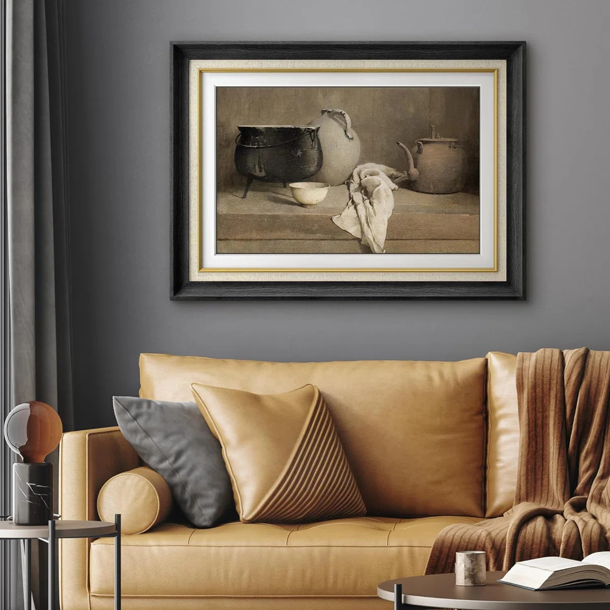 " IDEA4WALL Premium Framed Wall Art Kitchen Teapot, Pan & Bowl Nature Wilderness Illustrations Fi... | Wayfair North America