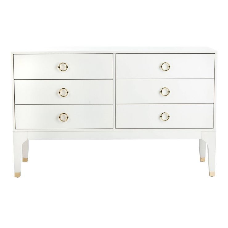Lorna 6 Drawer Contemporary Dresser White - Safavieh | Target