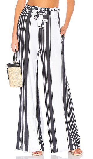 Chaser Cool Jersey Paperbag Waist Pant in Stripe | Revolve Clothing (Global)