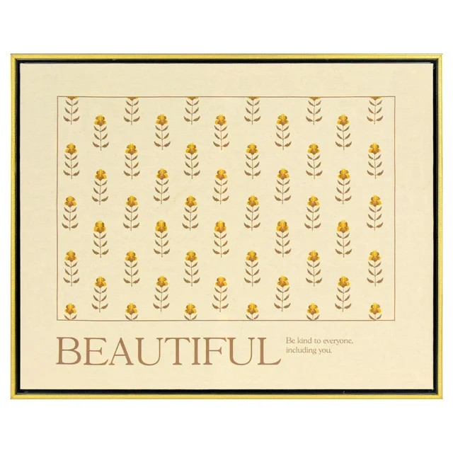 Beautiful Yellow Flower Pattern Linen Print 23.5" x 29.25" by Drew Barrymore - Walmart.com | Walmart (US)