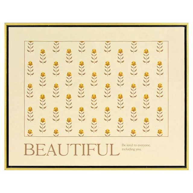 Beautiful Yellow Flower Pattern Linen Print 23.5" x 29.25" by Drew Barrymore - Walmart.com | Walmart (US)