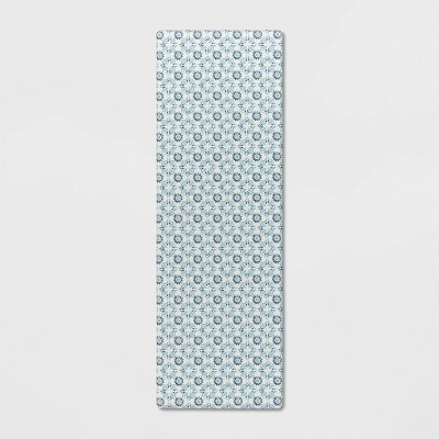 1'6"x5" Medallion Comfort Runner Mat Blue - Threshold™: Skid-Resistant Indoor Kitchen Floor Mat | Target
