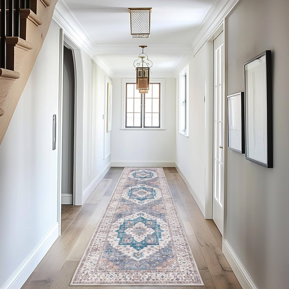 Amazon.com: Lbris Vintage Boho Washable Runner Rug, 2x8 Hallway Runner Rug Non Slip Kitchen Runne... | Amazon (US)