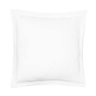 Washed Linen White Flange 26 in. x 26 in. Euro Sham | The Home Depot