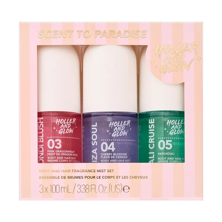 Holler And Glow Limited Edition Variety Pack Travel Sized Body & Hair Mist, 3 Piece Gift Set | Walmart (US)