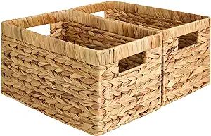 StorageWorks Wicker Basket, Baskets for Organizing, Storage Basket with Built-in Handles, Water H... | Amazon (US)