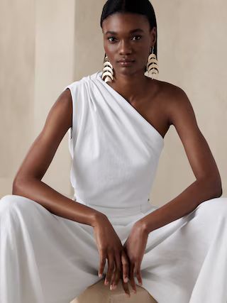 One-Shoulder Heavy Cotton Tank | Banana Republic (US)