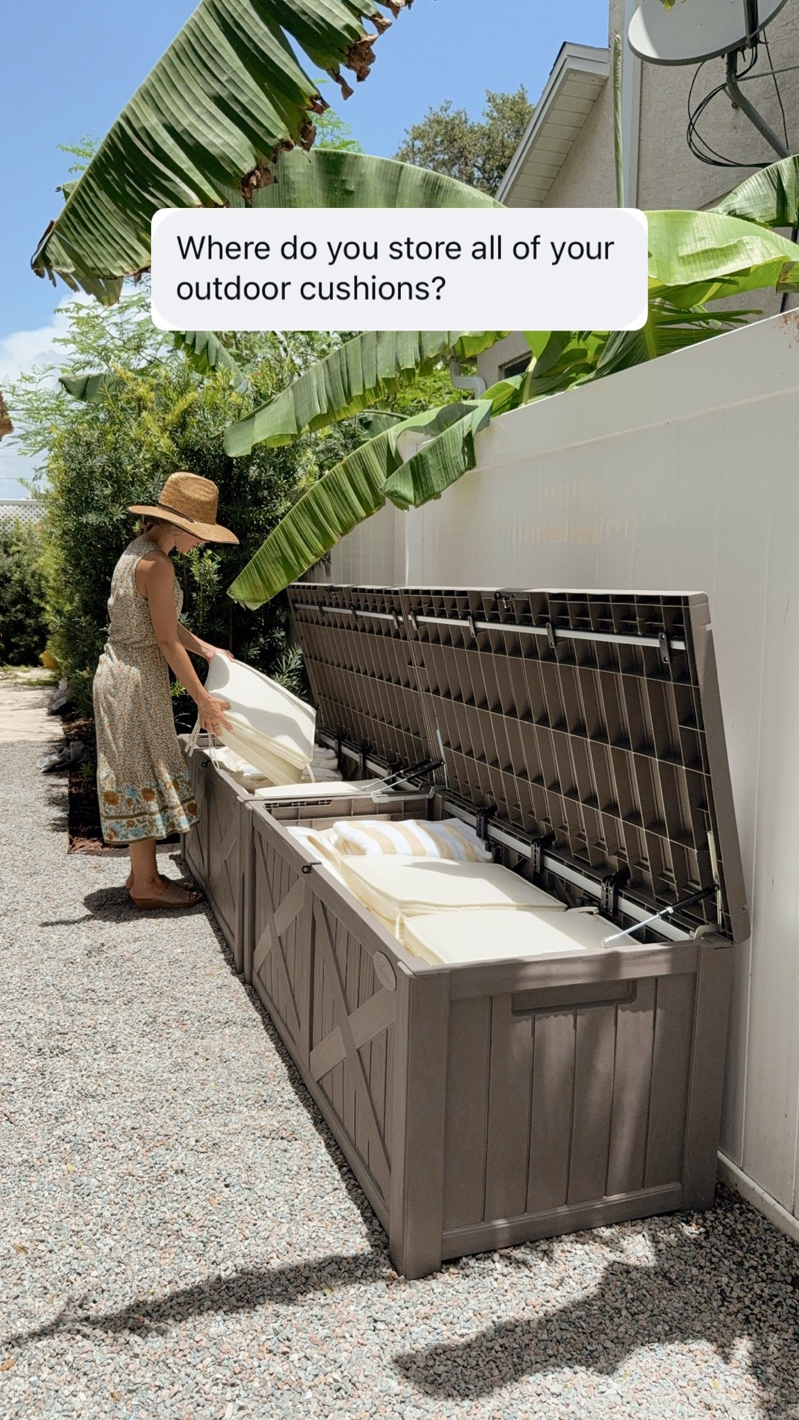 #ad These XL deck boxes are a great solution to store our outdoor cushions + pool gear. Place them on the side of the house where they’re out of the way but still easily accessible. 

You can shop these + more outdoor furniture and storage solutions at @wayfair during their Black Friday in July sale (up to 80% off + free shipping sitewide!) #wayfair #wayfairpartner

#LTKSaleAlert #LTKHome