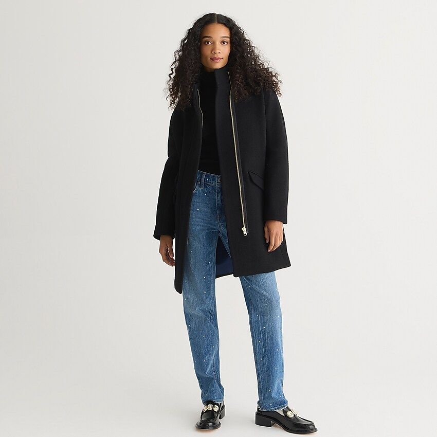 Cocoon coat in Italian stadium-cloth wool | J.Crew US