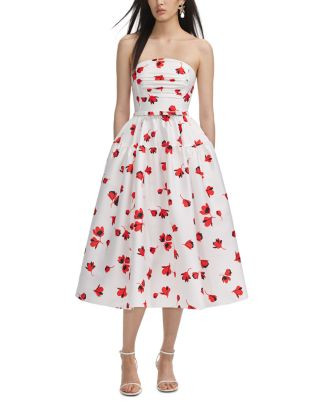 Floral Print Taffeta Midi Dress | Bloomingdale's (US)