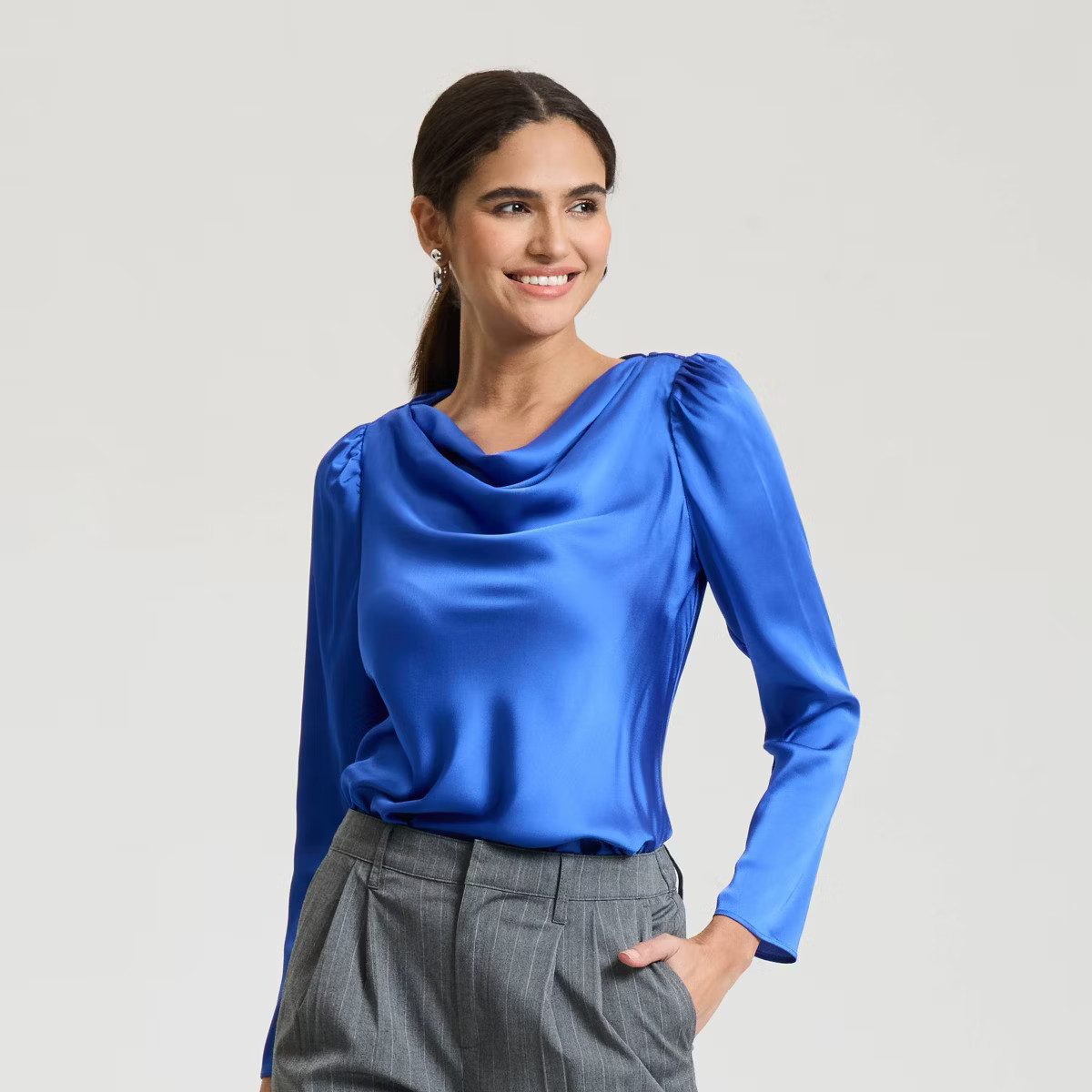Women's Satin Cowl Neck Blouse - A New Day™ | Target