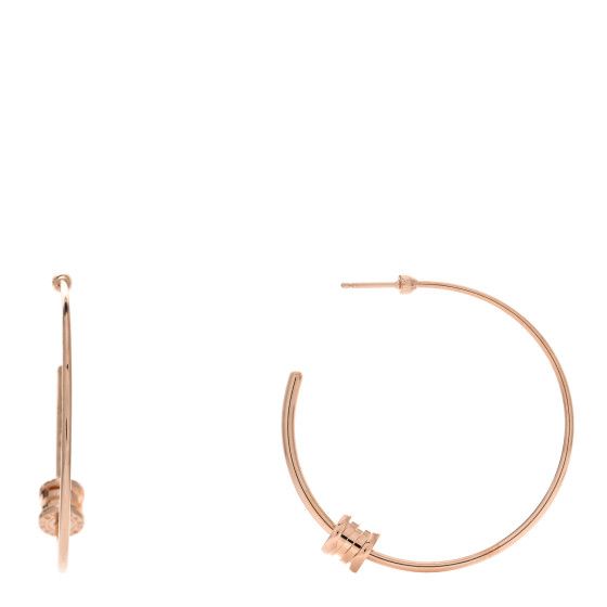 18K Rose Gold Large B.Zero1 Hoop Earrings | FASHIONPHILE (US)