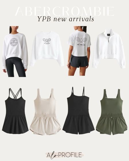 YPB New Arrivals // Abercrombie, activewear, spring activewear, spring activewear outfits, athleisure, Abercrombie activewear, activewear dress, activewear romper, spring workout clothes