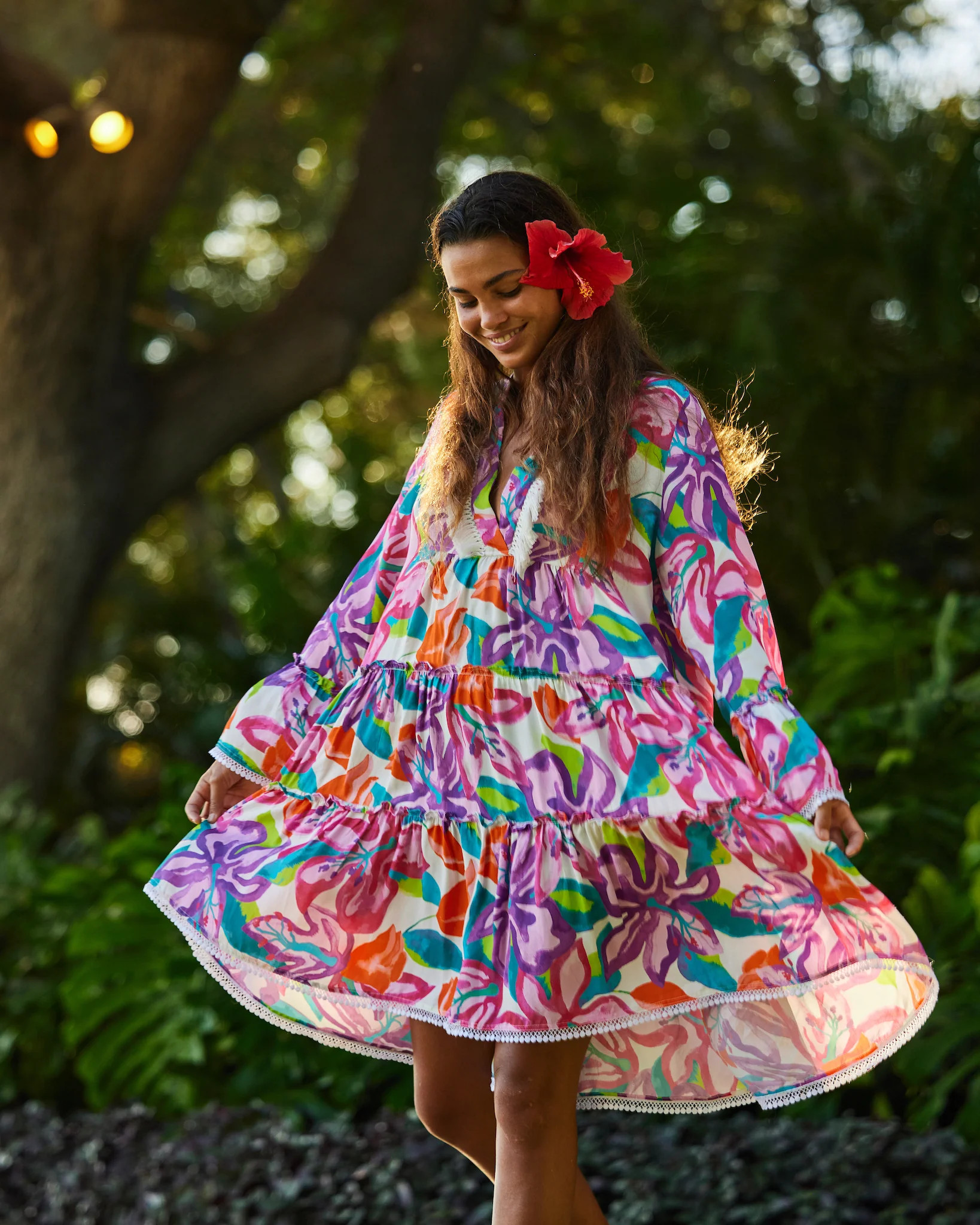 Women's Long Sleeve Tunic Dress - The Kona | Kenny Flowers