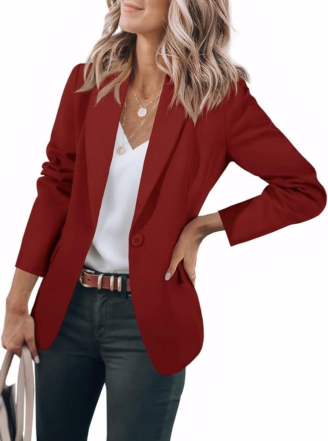 Cicy Bell Womens Casual Blazers Open Front Long Sleeve Work Office Jackets Blazer | Amazon (US)