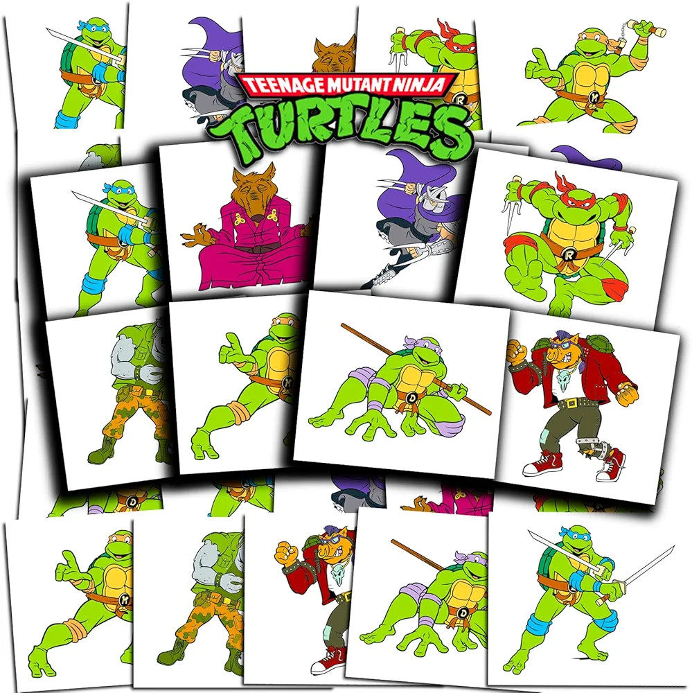 Teenage Mutant Ninja Turtles Tattoos Party Favors Bundle ~ 70+ Perforated Individual 2" x 2" TMNT... | Amazon (US)