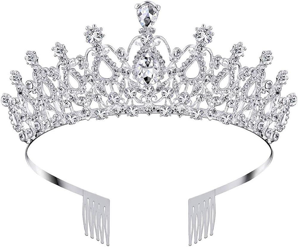 COCIDE Tiara and Crown for Women Silver Rhinestone Birthday Headband Princess Tiaras for Girls Ha... | Amazon (US)