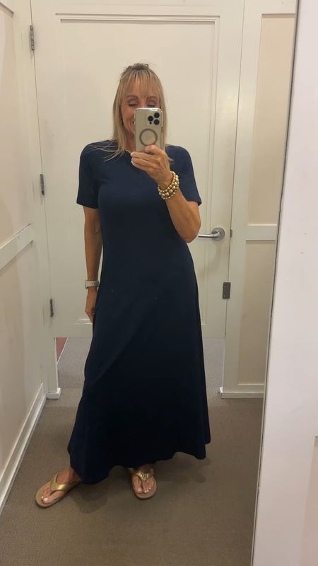 This navy maxi feels great on! I love the fabric and fit. Wearing a small. 
Summer outfits
Dresses 

#LTKOver40 #LTKFindsUnder50 #LTKSaleAlert
