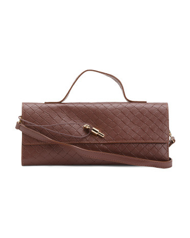 Leather Woven Clutch | TJ Maxx