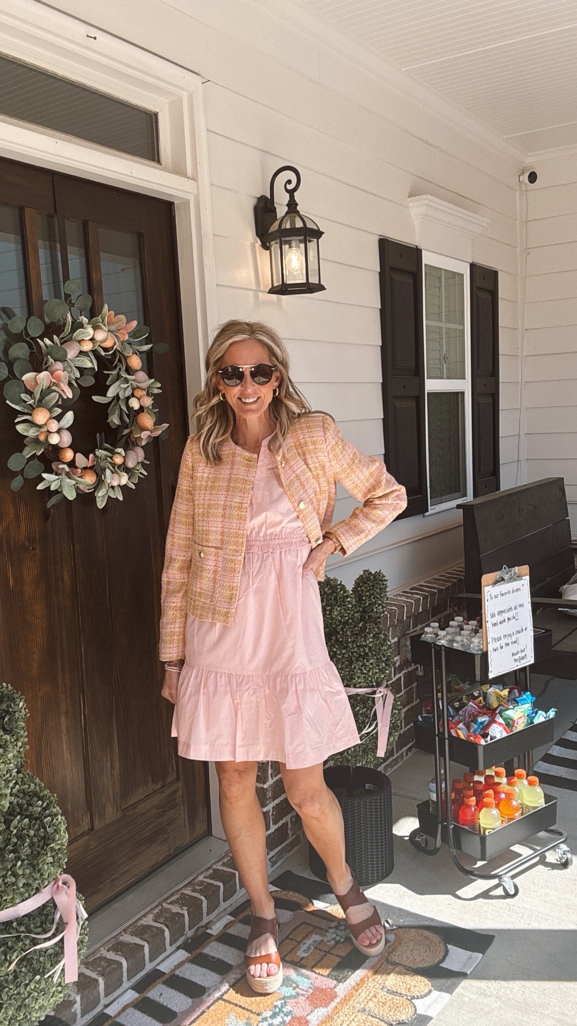 Walmart has done it again! Both of these pieces from Time and Tru are under $30 and perfect for Spring. You can wear them separately or together. They match perfectly and this dress looks just like Anthro only half the price. Wearing an XS in both  