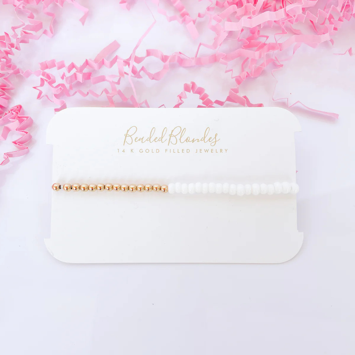 Hannah Bracelet in White | Beaded Blondes