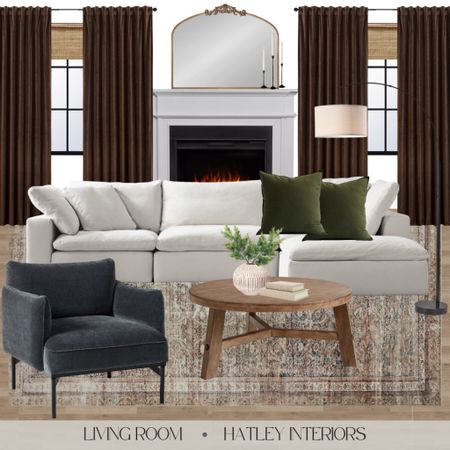 living room mood board //

loloi rug, white sofa, white sectional, accent chair, wood round coffee table, dark curtains, gold mirror, anthropology mirror, arhaus mirror, home decor 

#LTKsalealert #LTKhome #LTKFind