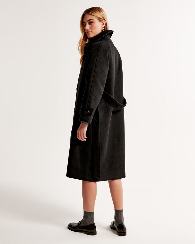 Women's Wool-Blend Funnel Neck Coat | Women's Coats & Jackets | Abercrombie.com | Abercrombie & Fitch (US)