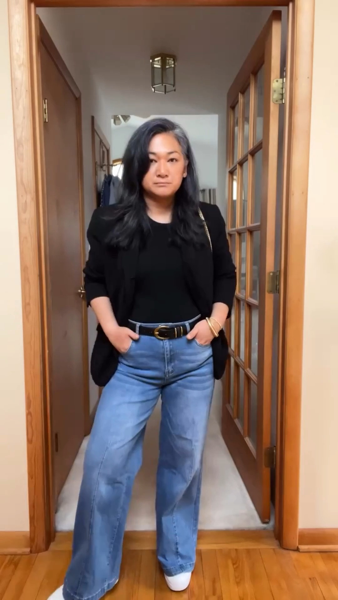Obsessed with these wide leg jeans! Shared the black pair and couldn’t resist the blue. Also, finally sharing my new bag that I got a while back. Scroll to shop and follow for more fashion finds. 

#LTKWorkwear #LTKMidsize #LTKootd
