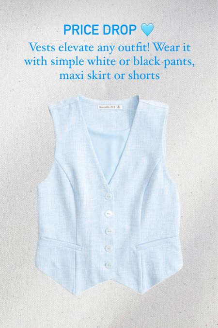 Light blue vest on sale!
Great for your next vacation outfit



#LTKsalealert #LTKover40 #LTKfindsunder50